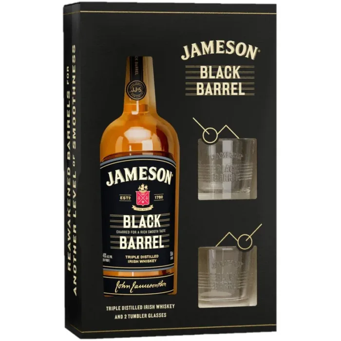 Jameson Black Barrell Gift Set 70cl